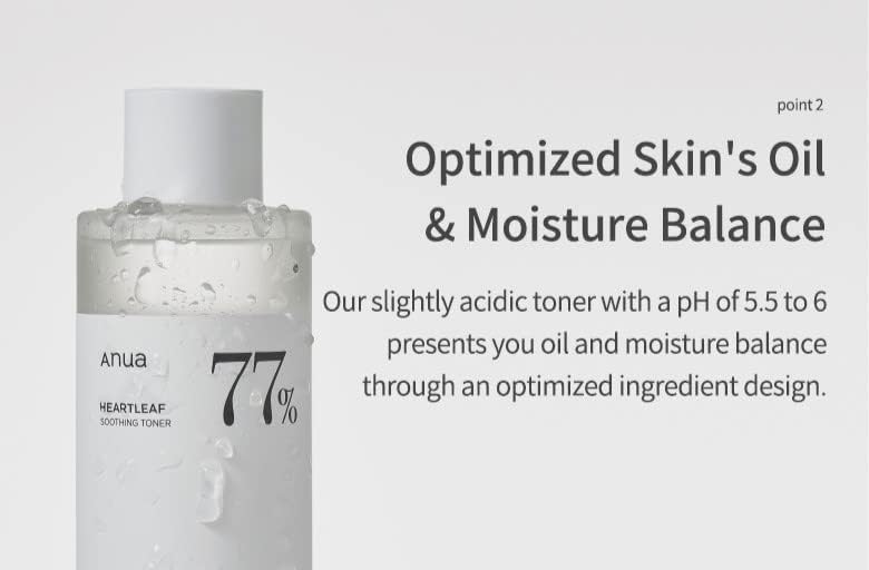 Skincare bottle with text on optimized skin's oil and moisture balance