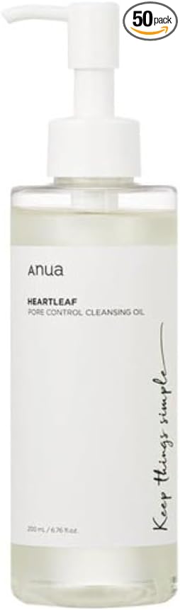Anua Heartleaf Pore Control Cleansing Oil bottle with pump on a white background