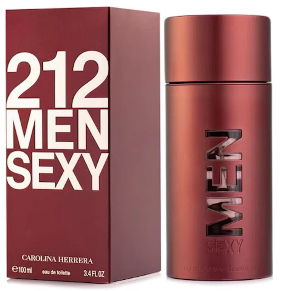 Carolina Herrera 212 perfume bottle with sleek cylindrical design, reflecting modern elegance.