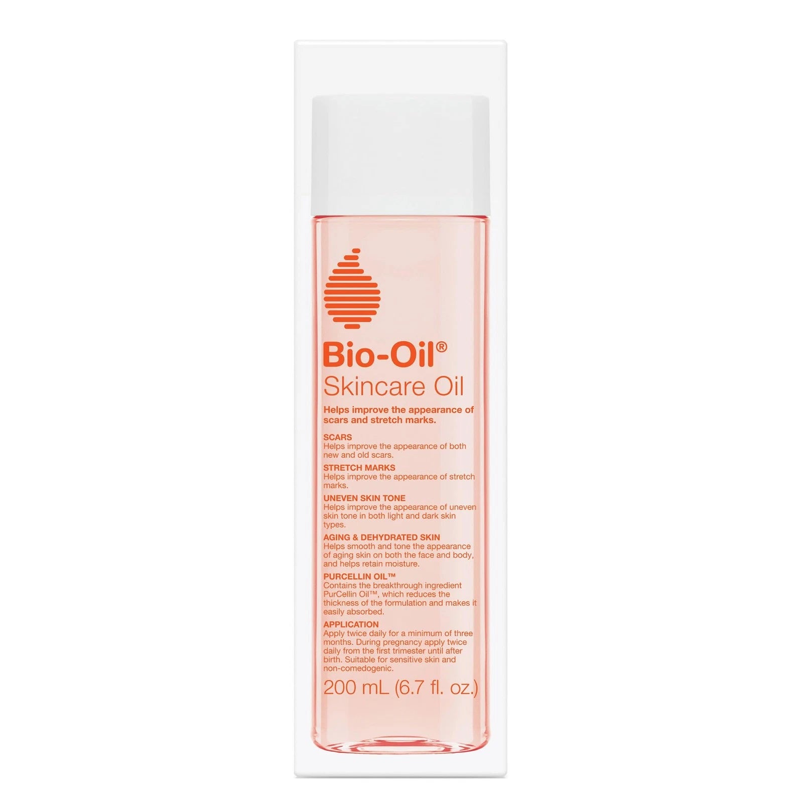 Bio-Oil skincare oil bottle on a white background